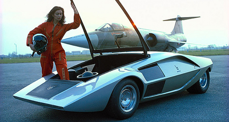 Illustration for article titled The Bertone Lancia Stratos HF Zero Was The Baddest Disco Spaceship Wedge